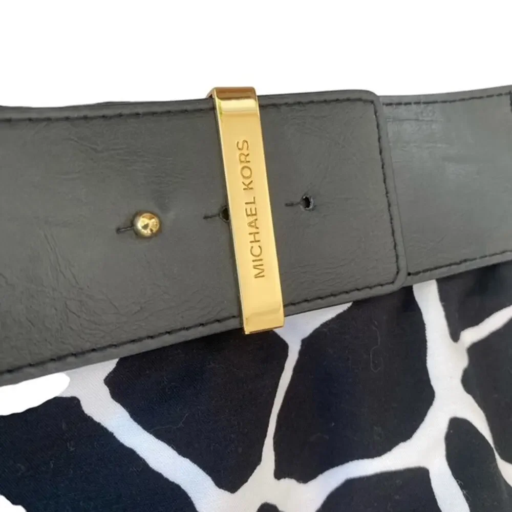 Michael Kors Black and White Animal Print Pencil Skirt - Size 14P